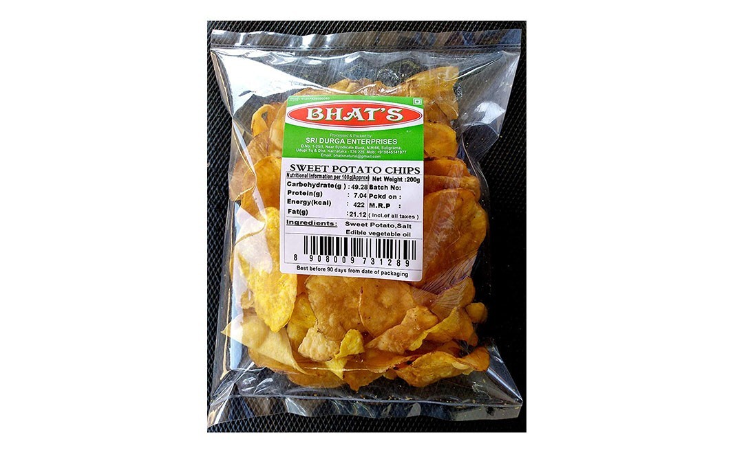 Bhat's Sweet Potato Chips    Pack  200 grams
